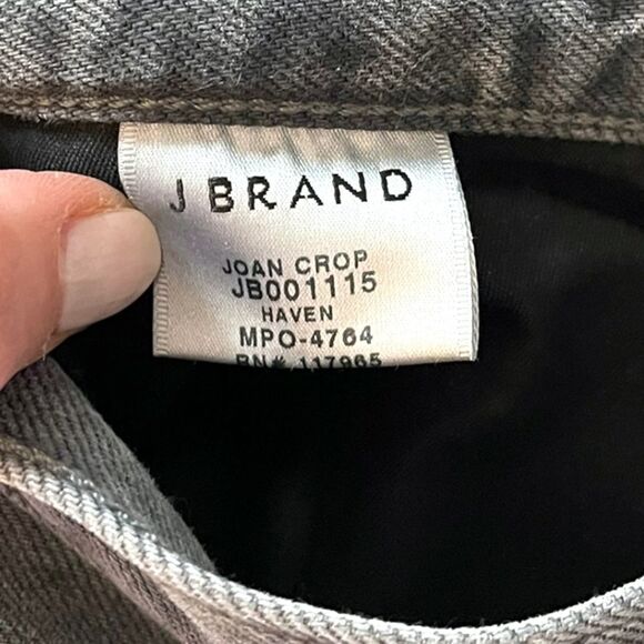 JBRAND Joan Cropped High Rise Wide Leg Jeans in Gray - Picture 8 of 11